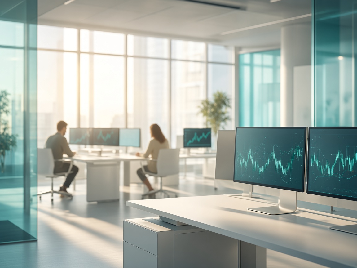 Die Produkt- und Supportteams von AI Profit System arbeiten gemeinsam in einem hellen, modernen Büro